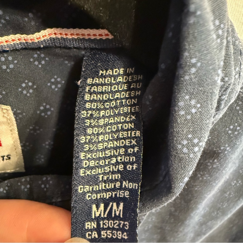 Wrangler Flex for Comfort Cotton M Long Sleeve Button Front Shirt Microprint - Picture 5 of 13